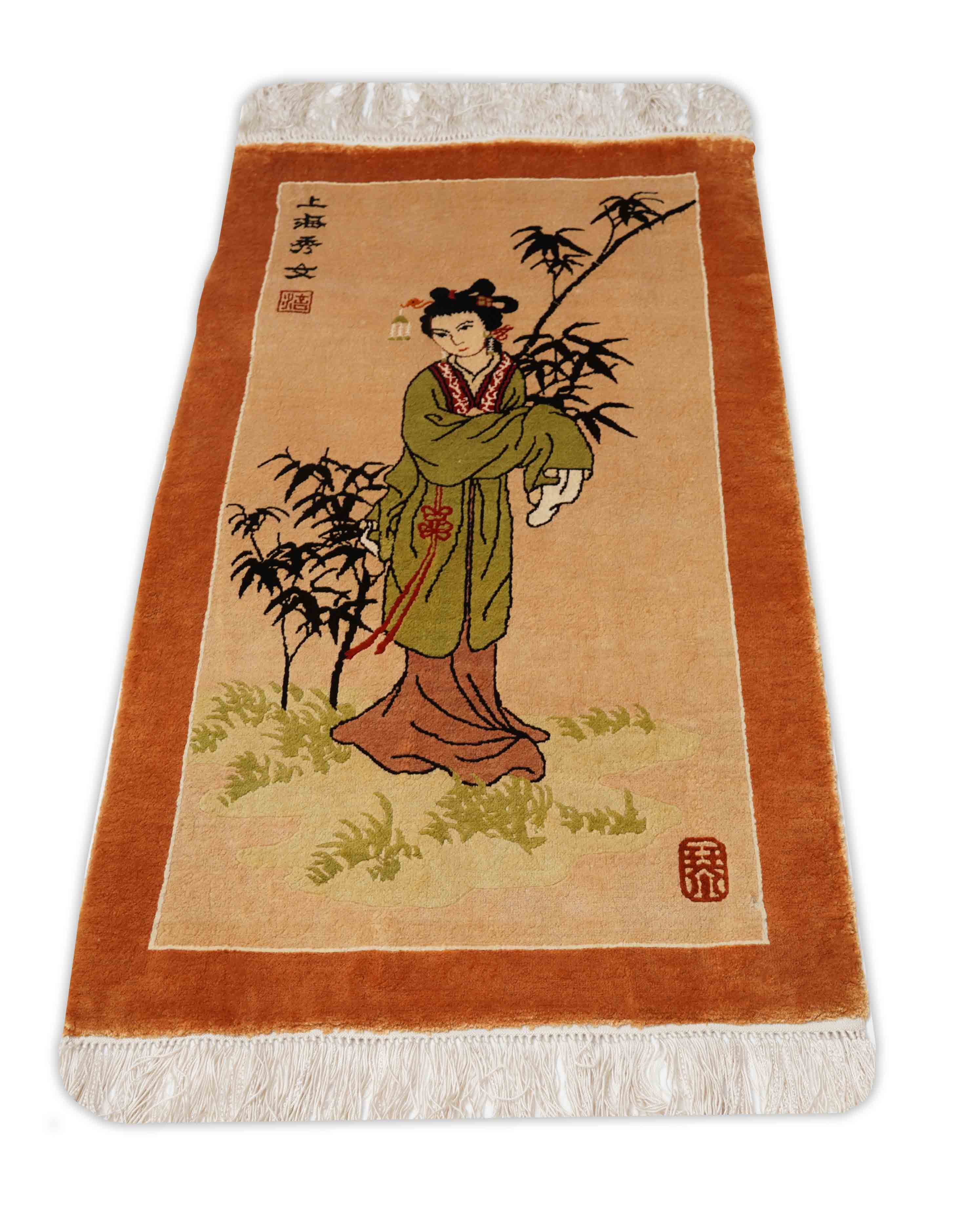 China Teppich aus reiner Seide | 114 cm x 60 cm | Nr. Z-303